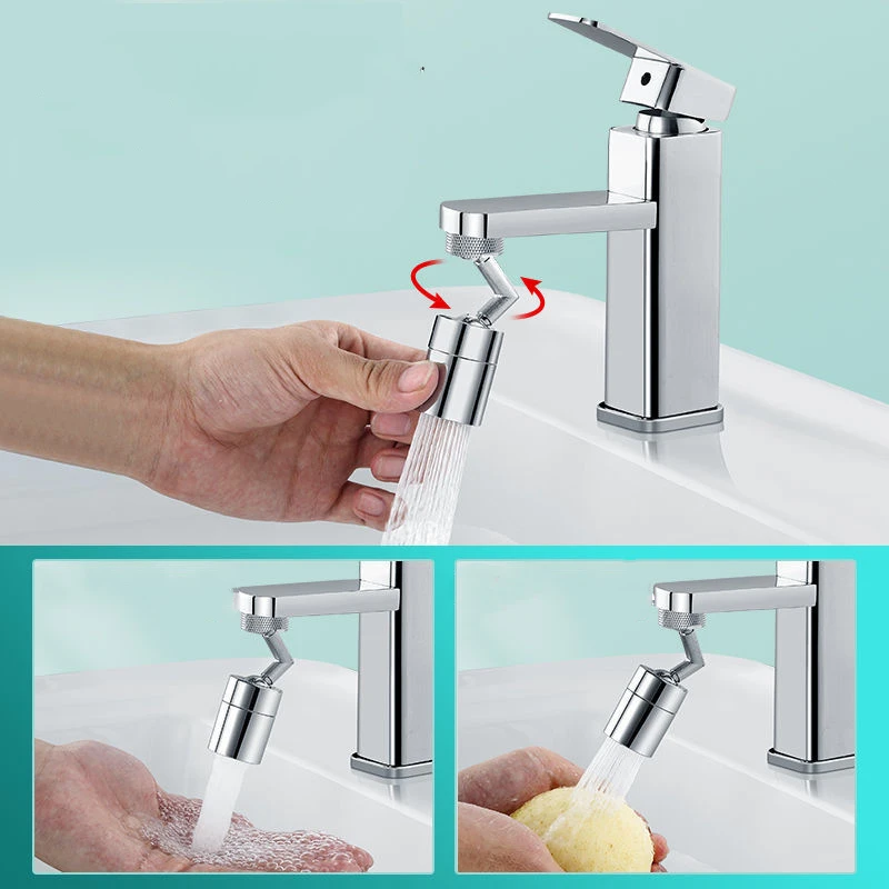 Play Silver 720 Degree Universal Tap Aerator Swivel Water Saving Plastic Faucet  - £23.60 GBP