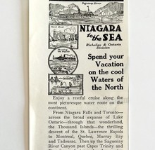 1914 Steamship Niagara of the Sea Advertisement WW1 Niagara Falls Cruise - €17,28 EUR