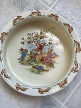 Royal Doulton Bunnykins Child&#39;s Cereal Bowl Apple Picking Fine Bone China - $27.10