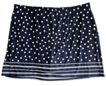Susan Graver Navy Blue w White Polka Dot and Stripe Pull On Skirt  Size 2X - $25.64