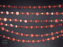 long boho necklace, natural gems, red, terracotta, handmade in USA, ooak - £19.56 GBP