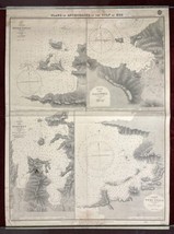 Nautical Chart Anchorages Gulf of Kos Gallipoli Admiralty Aegean No 1533 1897 - £50.07 GBP