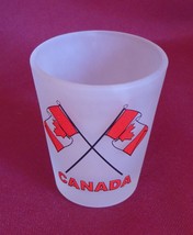Canada Canadian Flag Frosted 2 oz Shot Glass Barware - £2.39 GBP