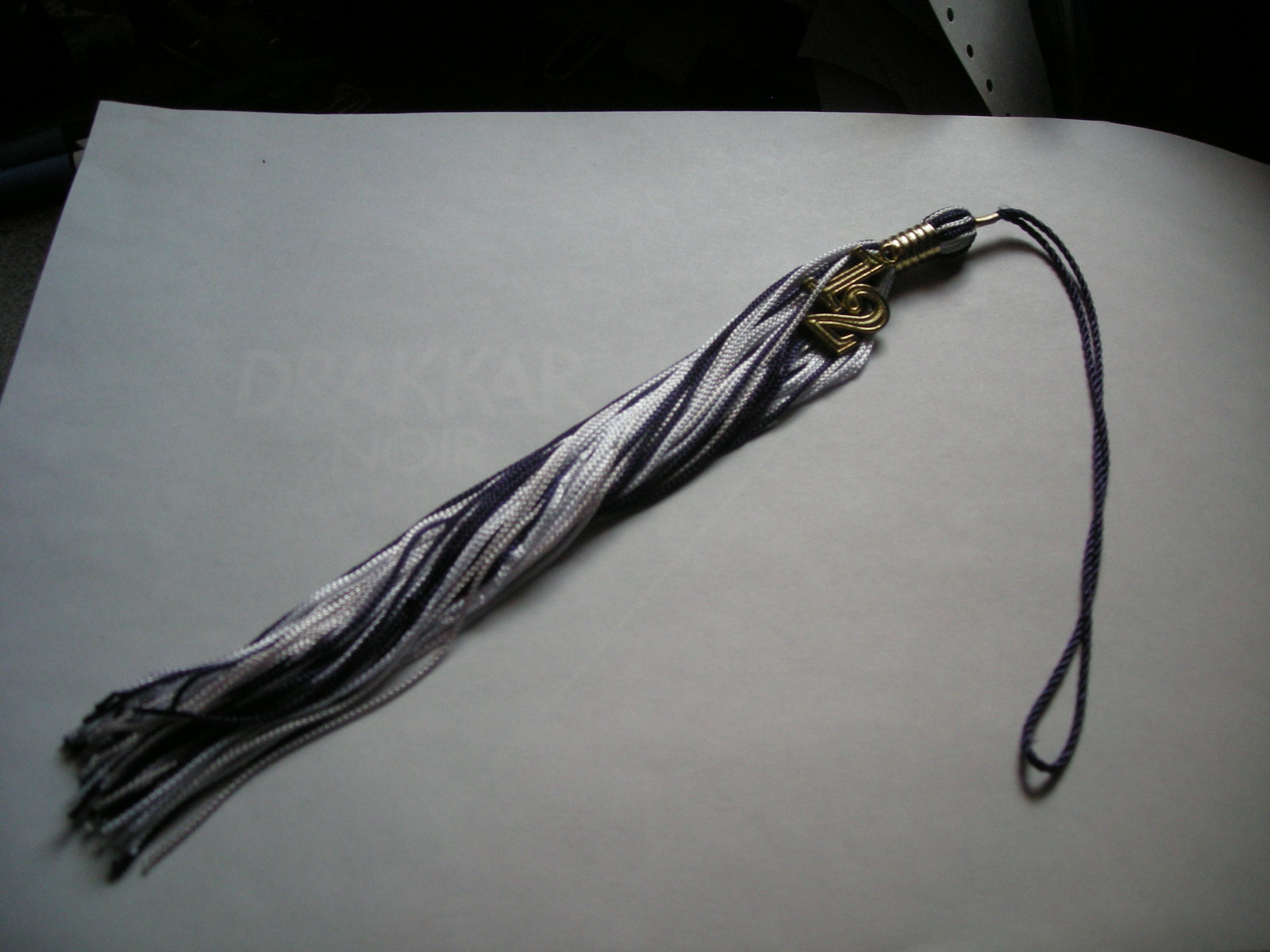 2012 MOTAR BOARD TASSLE GRADUATION PURPLE WHITE TASSEL - $6.00