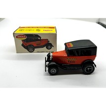 Tiny Tonka Taxi No. 438 4 1/2&quot; in. Orange Black Pressed Steel w/ Original Box - £22.23 GBP