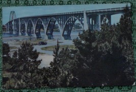 Vintage Color Photograph Postcard, Union Oil, Yaquina Bay Bridge, Newport Ore... - £4.64 GBP