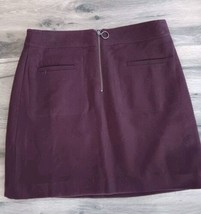 Madewell Fireside Mini Skirt Maroon Wool Blend Size 4 - £15.68 GBP