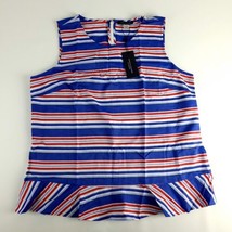 Tommy Hilfiger Red White Blue Womens Shirt Top Sleeveless Size Large - $24.30