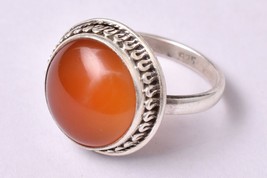 925 Sterling Silver Carnelian Gemstone Rose Gold/Gold Plated Women Ring GRS-1291 - £33.10 GBP+