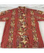 Tommy Bahama Men&#39;s 100% Silk Hawaiian Shirt Coral Floral Pink Size Medium - $365.85 MXN