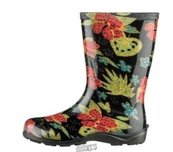 Sloggers Women&#39;s Garden Rain Water Boots 6 US Midsummer Black - £30.36 GBP
