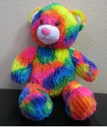 Build A Bear Workshop Rainbow Colored Teddy Bear Plush 17&quot; - $18.50