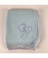 Waffle Weave Blanket Teddy Bear Nursery Lovey Satin Trim 27&quot;x30&quot; Vintage... - $66.27 CAD