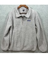 Patagonia Womens Jacket L Grey Sherpa Fleece 1/4 Zip Pullover - $454.55 MXN