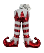 Elf Legs Red Striped Christmas Tree Ornament Decor 4.5 Plastic Holiday Time - $8.00