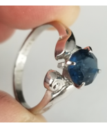 vintage sterling silver ring 925 size 7 blue gemstone - $655.52 MXN