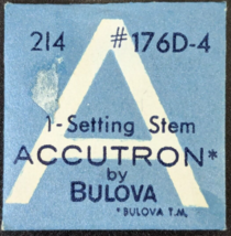 NOS Genuine Bulova Accutron 214 Watch Part #176D-4 Setting Stem - $15.83