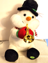 Christmas Animated Light Up Snowman Santa is Coming to Town Playing Trumpet - £40.05 GBP