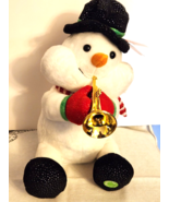Christmas Animated Light Up Snowman Santa is Coming to Town Playing Trumpet - £40.59 GBP