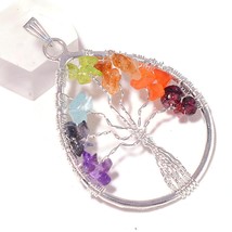 Carnelian Multi Stone 925 Silver Overlay Handmade Wire Wrap Life of Tree Pendant - £15.14 GBP