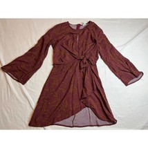 By Together Dress Womens Small Burgundy Midi Long Sleeve Linen Lightweig... - £7.32 GBP