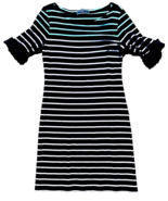 Karen Scott Sport Womens Black Striped T Shirt Dress Size Small - $8.27 CAD