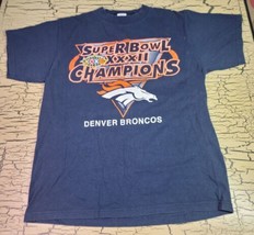 Vtg Denver Broncos Football Super Bowl XXXII Champions Logo 7 Mens T-Shirt LG - £15.50 GBP