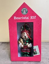 Starbucks 2001 Bearista Bear Elf Limited Edition Glass Christmas Ornament - £12.88 GBP