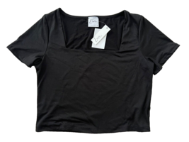Livi by Olivia Rae Black Crop Square Neck  Top ( L ) - $19.77