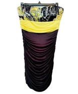 Speechless Vintage Jr. Size M Black Yellow Ruched Drape Bodycon Bandeau ... - $20.53 CAD