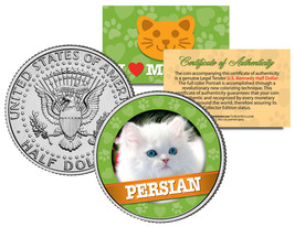 Persian Cat Jfk Kennedy Half Dollar Us Colorized Coin - £6.88 GBP