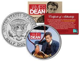 James D EAN * Iconic Style * Jfk Kennedy Half Dollar Us Colorized Coin *Licensed* - £6.69 GBP