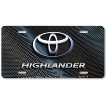 Toyota Highlander Inspired Art on Carbon FLAT Aluminum Novelty License Tag Plate - £14.38 GBP