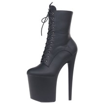 INS Style 20CM Extreme High Heels Platform Boots Lace Up Sexy Pole Dancing Ankle - £96.84 GBP