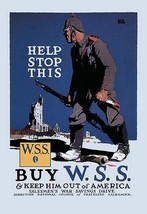 Help Stop This - Buy War Savings Stamps &amp; Keep Him Out of America by Ado... - $21.99+