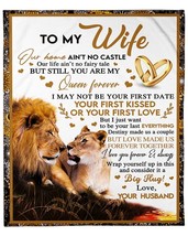 To My Wife Blanket Gift From Husband Fleece Sherpa Lions Couple Blanket For Xmas - $35.84+