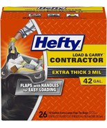 Hefty Load And Carry Contractor Heavy Duty Trash/Garbage Bags 42 Gallon ... - £49.91 GBP