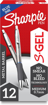 SHARPIE S-Gel, Gel Pens, Sleek Metal Barrel, Gunmetal, Medium Point (0.7... - $39.21