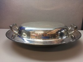 Antique Forbes Silver Company Covered Platter Plate Dish 12x9.25 Silverplate - £36.33 GBP