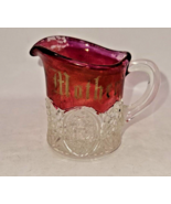 VTG Circa 1900&#39;s Souvenir Ruby Flash Glass Individual Creamer MOTHER mini - £6.85 GBP