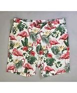 Loudmouth Golf Shorts 40 Flamingos Tropical Floral White Background 10" ... - $22.21