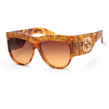 Gucci GG0144S 003 Hollywood Forever Oversized Sunglasses Havana/Brown Lenses - £579.42 GBP