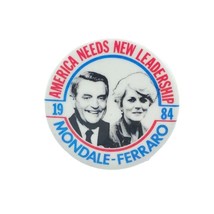 1984 Mondale Ferraro Geraldine Presidential Political Campaign Brooch Pin VTG - $13.36