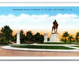 Beauregard Civil War Statue New Orleans Louisiana LA UNP Linen Postcard Y6 - $4.90