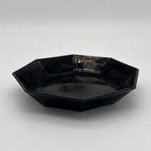 Arcoroc Black Glass Pasta Bowl Plate 7.5” Mid Century Modern France - $5.93