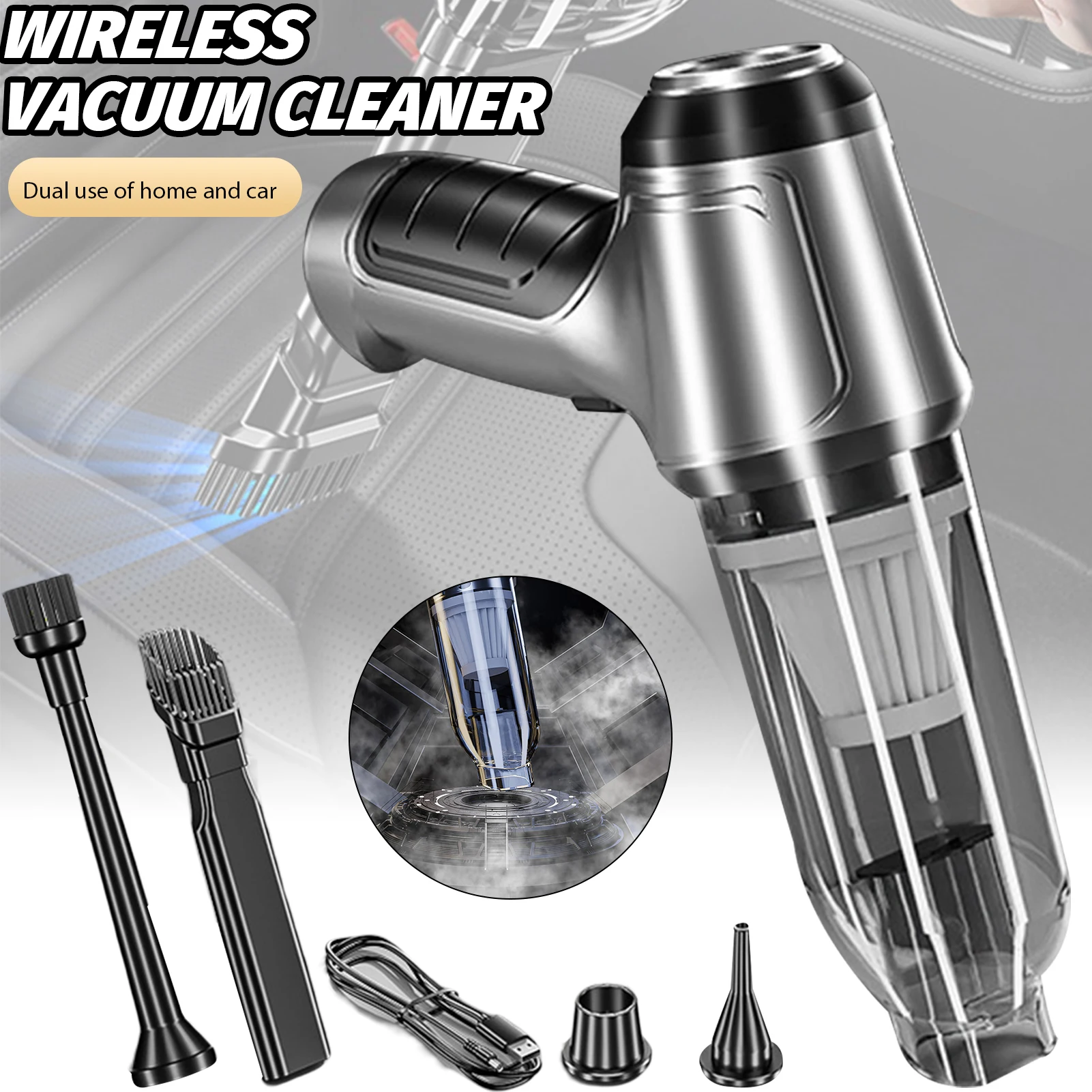 Mini Handheld Cordless Vacuum Cleaner Rechargeable Air-Duster For Desktop Sofa - £33.64 GBP