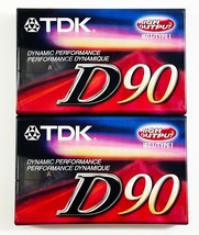 LOT OF 2 TDK D90 90 Min - Blank Audio Cassette Tape High Output (NEW SEA... - $4.45