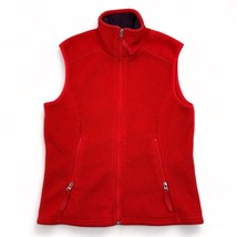 Vintage Patagonia Vest Womens Medium Red Fleece Full Zip Pockets Canada No Logo - £25.96 GBP