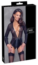 Cottelli BONDAGE Stockings Body Black Suspender Bodysuit Captivating Body Low-cu - £53.23 GBP