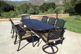 9 piece patio dining set cast aluminum outdoor furniture seats 8 table B... - $3,395.00